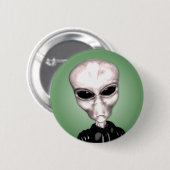 Alien-Grau-Knopf Button (Vorne & Hinten)