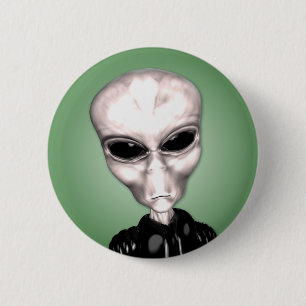 Alien-Grau-Knopf Button