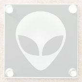 Alien Graukopf Glasuntersetzer (Rückseite)