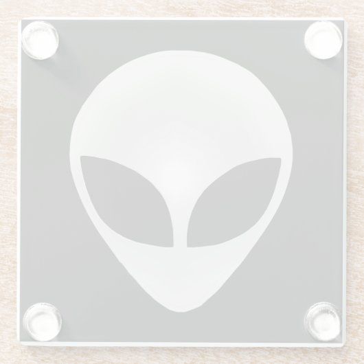 Alien Graukopf Glasuntersetzer (Rückseite)