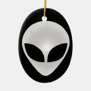 Alien Graukopf Keramik Ornament