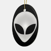 Alien Gray Head Keramik Ornament (Links)