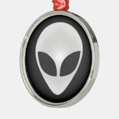 Alien Gray Head Silbernes Ornament (Links)