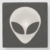 Alien Gray Head Steinuntersetzer (Vorderseite)