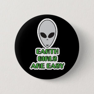 Alien GRAY UFO ABZEICHEN: Die Mädchen auf der Erde Button