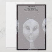 Alien Grays Briefpapier (Vorne/Hinten)