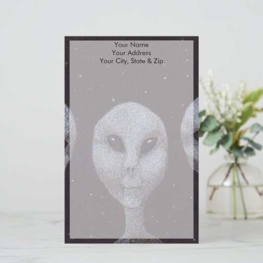 Alien Grays Briefpapier (Stehend Vorderseite)