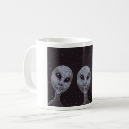 Alien Grays Kaffeetasse (Vorderseite Links)