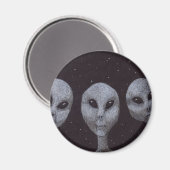 Alien Grays Magnet (Vorderseite/Rückseite)