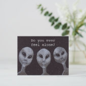 Alien Grays Postkarte (Stehend Vorderseite)