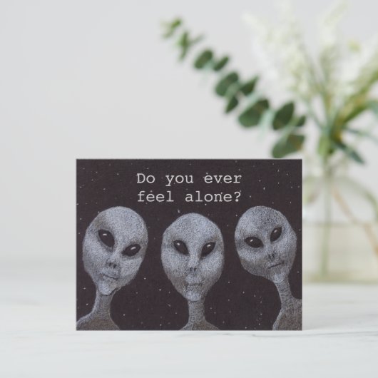 Alien Grays Postkarte (Stehend Vorderseite)