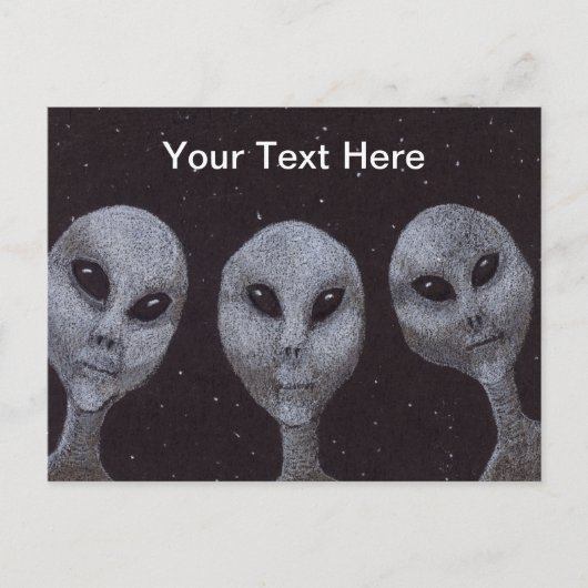 Alien Grays Postkarte (Vorderseite)