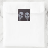 Alien Grays Quadratischer Aufkleber (Tasche)