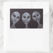 Alien Grays Rechteckiger Aufkleber (Tasche)