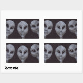 Alien Grays Rechteckiger Aufkleber (Blatt)