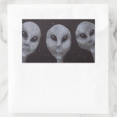 Alien Grays Rechteckiger Aufkleber (Tasche)