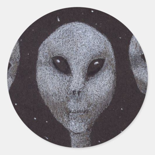 Alien Grays Runder Aufkleber (Vorderseite)
