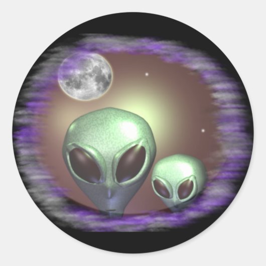 Alien Grays Runder Aufkleber (Vorderseite)