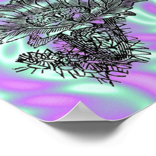 Alien Green, Cactus Poster (Ecke)