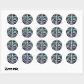 Alien Green, Drachensticker Runder Aufkleber (Blatt)