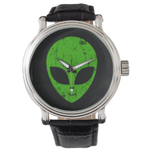 Alien Green Head ufo Science Fiction Extraterrestl Armbanduhr