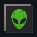 Alien Green Head ufo Science Fiction Extraterrestl Auto Magnet<br><div class="desc">Alien grüner Kopf ufo Science Fiction extrarestrisches Grunge Lächeln Gesicht</div>