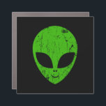 Alien Green Head ufo Science Fiction Extraterrestl Auto Magnet<br><div class="desc">Alien grüner Kopf ufo Science Fiction extrarestrisches Grunge Lächeln Gesicht</div>