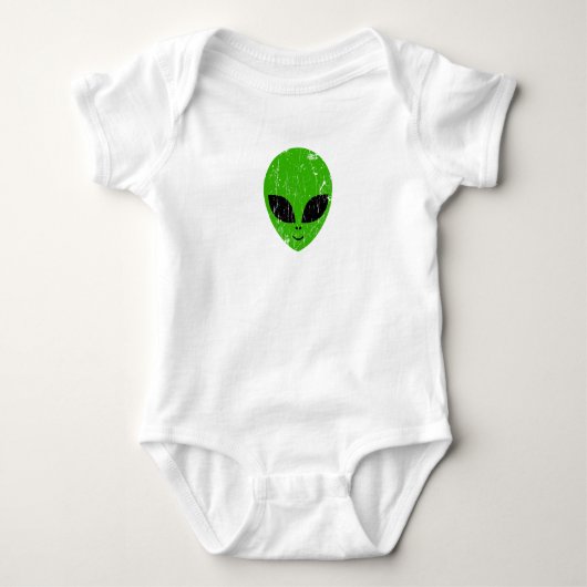 Alien Green Head ufo Science Fiction Extraterrestl Baby Strampler (Vorderseite)