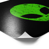 Alien Green Head ufo Science Fiction Extraterrestl Fotodruck (Ecke)