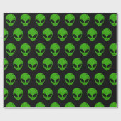 Alien Green Head ufo Science Fiction Extraterrestl Geschenkpapier (Flach)