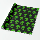 Alien Green Head ufo Science Fiction Extraterrestl Geschenkpapier (Ungerollt)