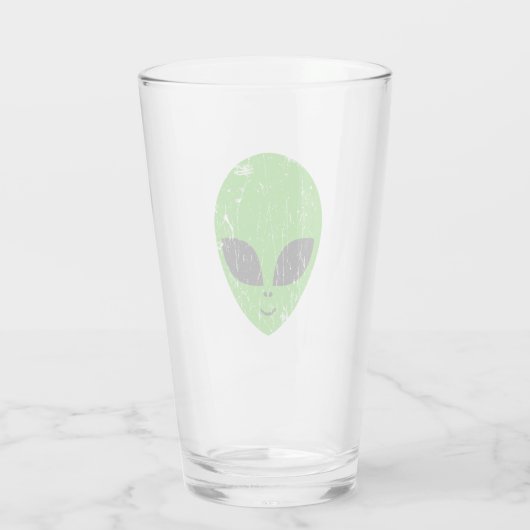 Alien Green Head ufo Science Fiction Extraterrestl Glas (Rückseite)