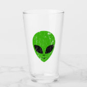 Alien Green Head ufo Science Fiction Extraterrestl Glas (Vorderseite)