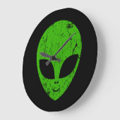 Alien Green Head ufo Science Fiction Extraterrestl Große Wanduhr (Winkel)