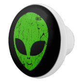 Alien Green Head ufo Science Fiction Extraterrestl Keramikknauf (Rechts)