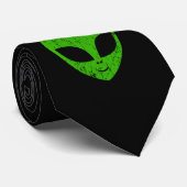 Alien Green Head ufo Science Fiction Extraterrestl Krawatte (Gerollt)