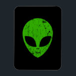 Alien Green Head ufo Science Fiction Extraterrestl Magnet<br><div class="desc">Alien grüner Kopf ufo Science Fiction extrarestrisches Grunge Lächeln Gesicht</div>