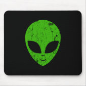 Alien Green Head ufo Science Fiction Extraterrestl Mousepad (Vorne)