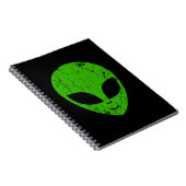 Alien Green Head ufo Science Fiction Extraterrestl Notizblock (Rechte Seite)