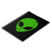 Alien Green Head ufo Science Fiction Extraterrestl Notizblock (Linke Seite)
