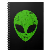 Alien Green Head ufo Science Fiction Extraterrestl Notizblock (Vorderseite)
