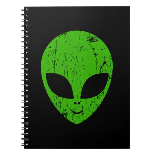Alien Green Head ufo Science Fiction Extraterrestl Notizblock (Vorderseite)