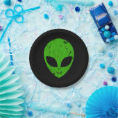 Alien Green Head ufo Science Fiction Extraterrestl Pappteller (Party)