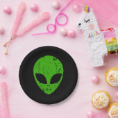 Alien Green Head ufo Science Fiction Extraterrestl Pappteller (Party)