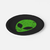 Alien Green Head ufo Science Fiction Extraterrestl Pappteller (Schrägansicht)