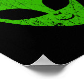 Alien Green Head ufo Science Fiction Extraterrestl Poster (Ecke)
