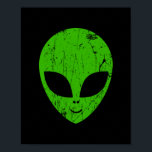 Alien Green Head ufo Science Fiction Extraterrestl Poster<br><div class="desc">Alien grüner Kopf ufo Science Fiction extrarestrisches Grunge Lächeln Gesicht</div>