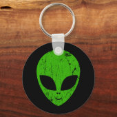 Alien Green Head ufo Science Fiction Extraterrestl Schlüsselanhänger (Vorderseite)