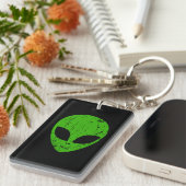 Alien Green Head ufo Science Fiction Extraterrestl Schlüsselanhänger (Vorderseite rechts)