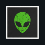 Alien Green Head ufo Science Fiction Extraterrestl Serviette<br><div class="desc">Alien grüner Kopf ufo Science Fiction extrarestrisches Grunge Lächeln Gesicht</div>